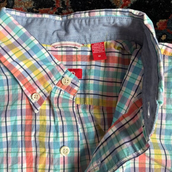 IZOD Men’s Multicolor Plaid Button-Down Shirt – Size M - Picture 3 of 6